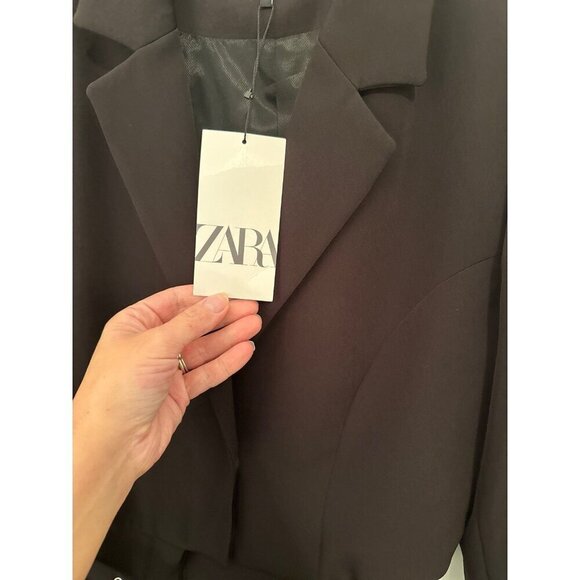 Zara Black Belted Cutout Jumpsuit size XL NWT - Picture 6 of 7